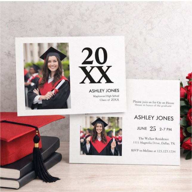 Convite Trendy Modern Casual Photo Graduation Invitation (Criador carregado)