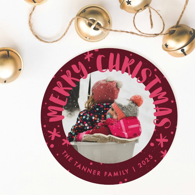 Convite Trendy Modern Handwritten Christmas Photo Card (Criador carregado)