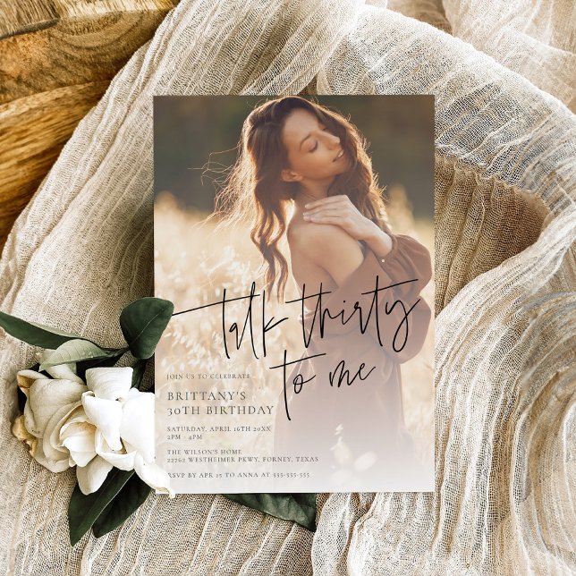 Convite Trendy Modern Photo aniversário de 30 anos (Criador carregado)