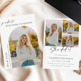 Convite Trendy Modern Photo Graduation Invitation