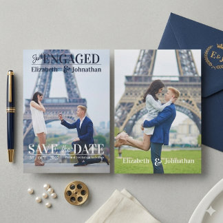 Convite Trendy Modern Photo Magazine Save The Date