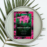 Convite Trendy Neon Pink Tropical 50º aniversário<br><div class="desc">Celebrar com este trendy signo de neon tropical inspirado nos 50º convites de festas de aniversários! Personalize com seu texto e detalhes.</div>