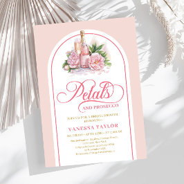 Convite Trendy petals and prosecco watercolor bridal card