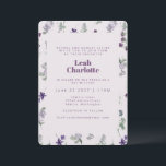 Convite Trendy Purple Watercolor Floral Bat Mitzvah<br><div class="desc">Trendy Purple Watercolor Floral Bat Mitzvah Convite</div>