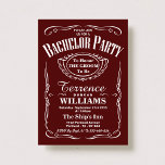 Convite Trendy Red Typografia Bachelor Party<br><div class="desc">Tendy Red Typografia Bachelor Party Convites.</div>