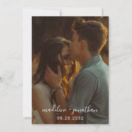 Convite Trendy Simple Script Photo Casamento