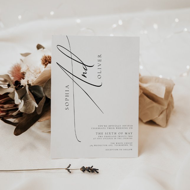 Convite Trendy Simple Script Wedding (Criador carregado)