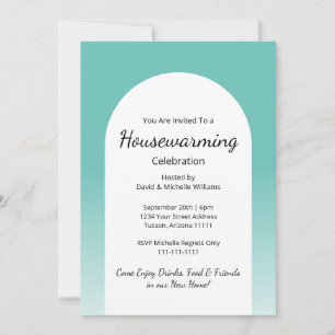 Convite Trendy Teal Simple Housearming Party New Home