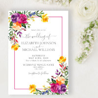 Trendy Technicolor Boho Floral Wedding