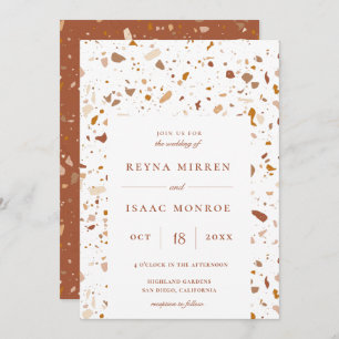 Convite Trendy Terrazzo Artisan Frame Wedding