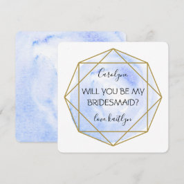 Convite Trendy Waterecolor Diamond | Be My Bridesmaid