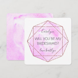 Convite Trendy Waterecolor Diamond | Be My Bridesmaid