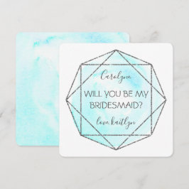 Convite Trendy Waterecolor Diamond | Be My Bridesmaid