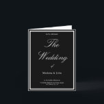 Convite Trendy White e Black Formal Simple Casamento Chic<br><div class="desc">Eterno Chic: Anuncie sua história de amor com um convite de casamento preto e branco. Este design elegante combina a simplicidade moderna com um toque de sofisticação,  perfeito para o seu dia especial.desfrute!!</div>