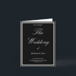 Convite Trendy White e Black Formal Simple Casamento Chic<br><div class="desc">Eterno Chic: Anuncie sua história de amor com um convite de casamento preto e branco. Este design elegante combina a simplicidade moderna com um toque de sofisticação,  perfeito para o seu dia especial.desfrute!!</div>
