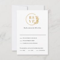 Trendy Wreath EDITABLE COLOR Wedding RSVP Card