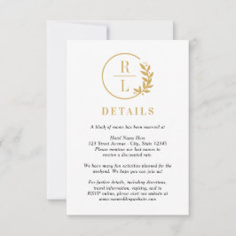 Convite Trendy Wreath EDITABLE COOR Wedface Details Card