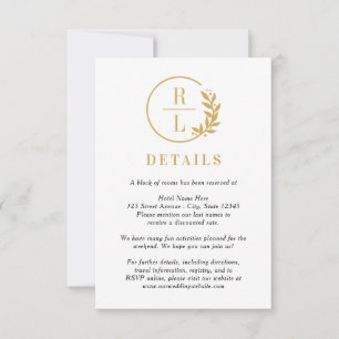 Convite Trendy Wreath EDITABLE COOR Wedface Details Card