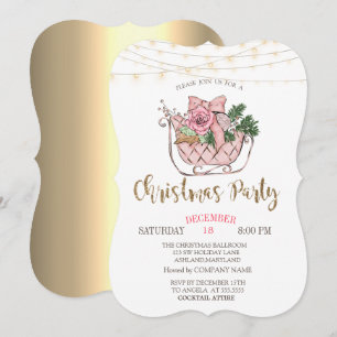 Convite Treno Rosa, Luzes Empresa de Natal Dourado