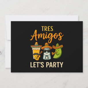 Convite Tres Amigos Tequila Salt Limão Cinco De Mayo