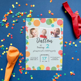 Convite Três Bolinhas de fotos a qualquer idade