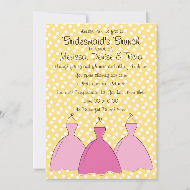 Convite Três esboço de vestido (Frente)