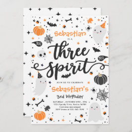Convite Três Espíritos de Ghost aniversário de 3 anos do D