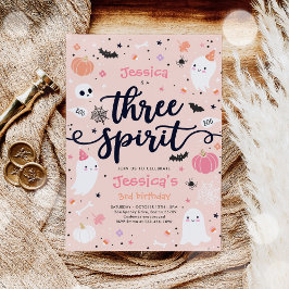Convite Três Espíritos de Ghost aniversário de 3 anos do D
