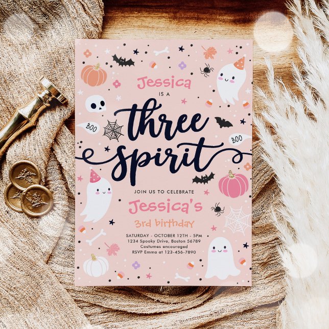 Convite Três Espíritos de Ghost aniversário de 3 anos do D (Criador carregado)