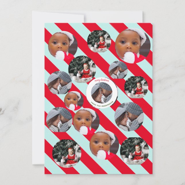 Convite Três Foto Personalizada Blue Strike Fab Natal (Frente)