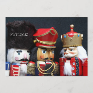 Convite Três nutcrackers no fundo escuro