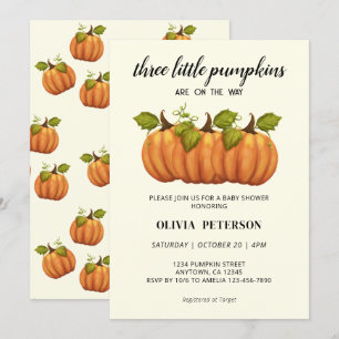 Convite Três Pequenas Triplas de Bombeiros Queda Chá de fr