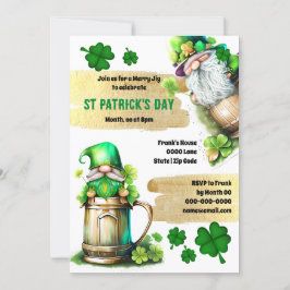 Convite Trevo de cerveja irlandesa leprechaun gnomo shamro