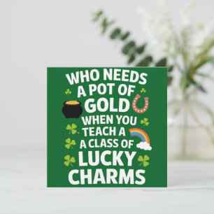 Convite Trevo de Charme Sortudo do Professor St Patricks I