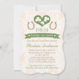 Convite Trevo e chá de panela Monogrammed das ferraduras