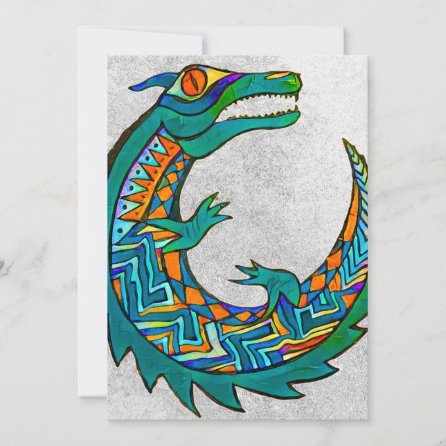 Convite Tribal Alligator Art (Frente)