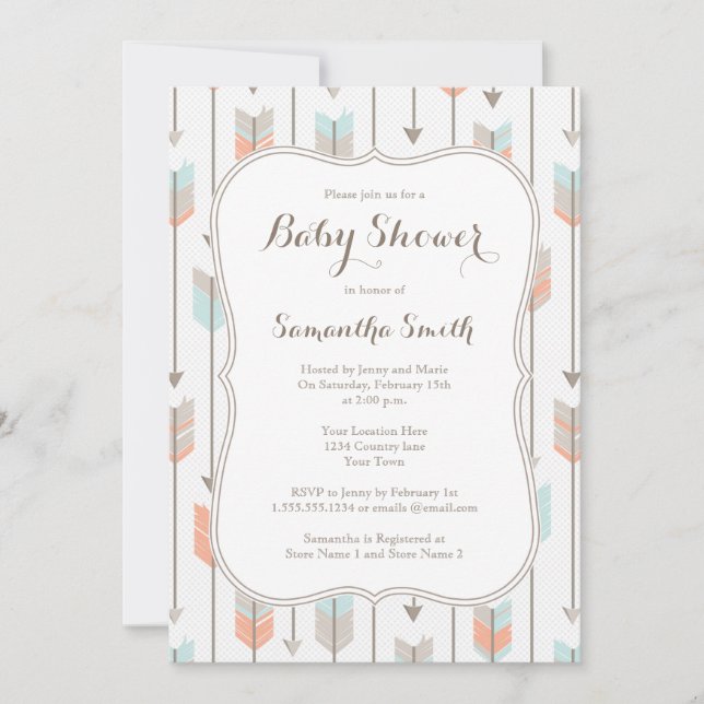 Convite tribal do chá de fraldas do menino das (Frente)