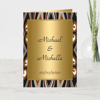 Convite Tribal Dourado de Casamento