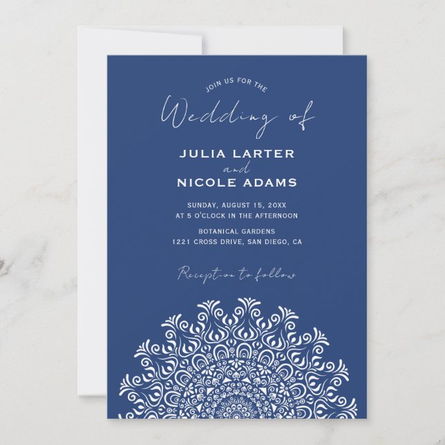 Convite Tribal Folk Country Culture Crest Mandala Wedding (Frente)