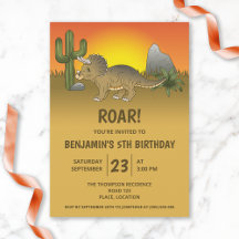 Triceratops Dinossauro No Deserto Aniversário Infa
