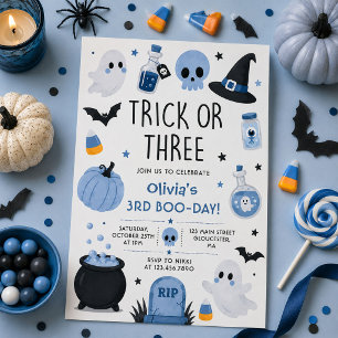 Convite Trick Or Treat Fantasma de Halloween Festa de 3 An