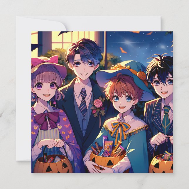 Convite Trick ou Tratando Crianças em Figurinos no Hallowe (Frente)