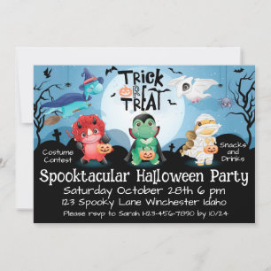 Convite Trick ou Tratar o Spooktacular Festa de Halloween