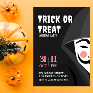 Convite Trick ou Trate Mysterious Halloween Costume Party