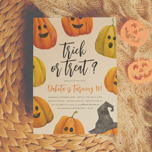 Convite Trick ou Treine a Festa de aniversário de Abóbora  (Criador carregado)