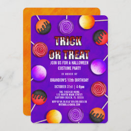 Convite Trick ou Treine o Figurino de Halloween do Docinho