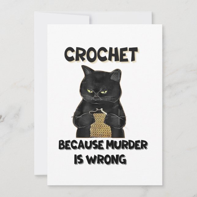 Convite tricô porque o assassinato está errado (Frente)