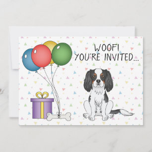 Convite Tricolor Cavalier King Charles Spaniel - Aniversár