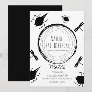 Convite Trilha da Natureza Inseto Borboleta Aniversário 