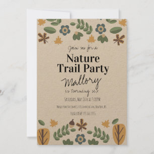 Convite Trilha da Natureza Madeira Carvalho Aniversário Rú